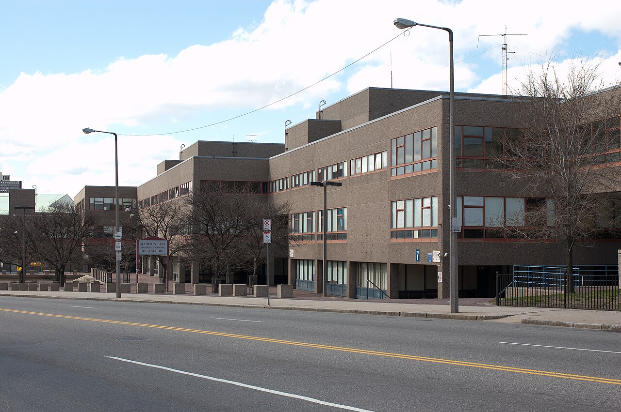 Madison Park Technical Vocational High School along Malcolm X Boulevard in 2011