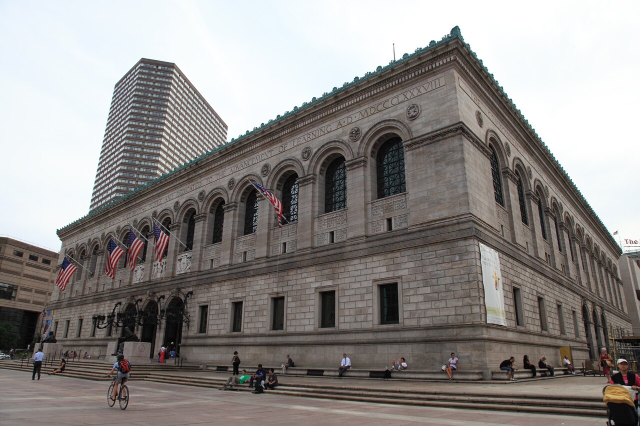 The McKim Building of the Boston Public Library facing Copley Square